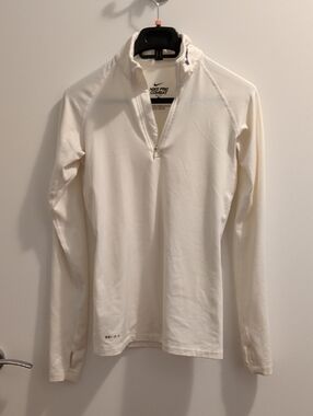 Nike White Long-Sleeve Half-Zip Performance Top